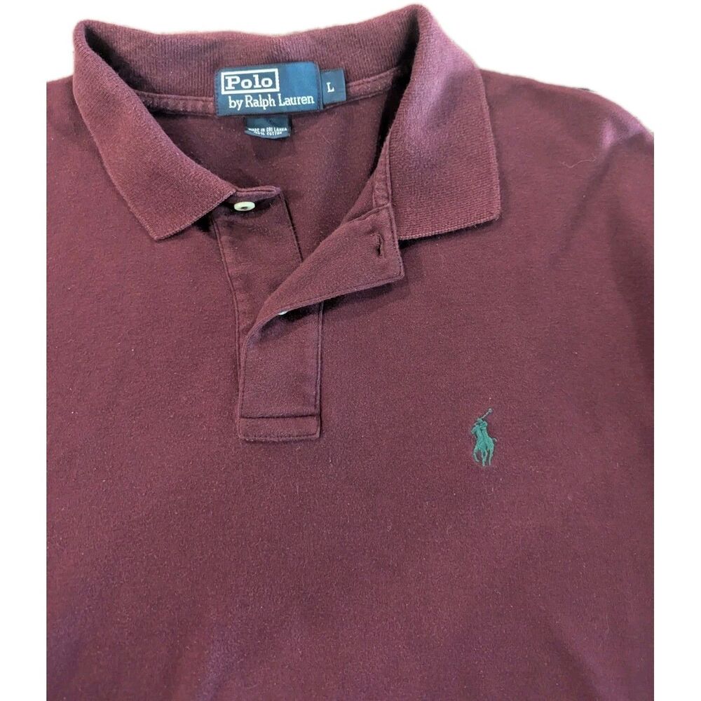 Polo Ralph Lauren Shirt Mens Large Purple Preppy Green Pony Academia Collegiate